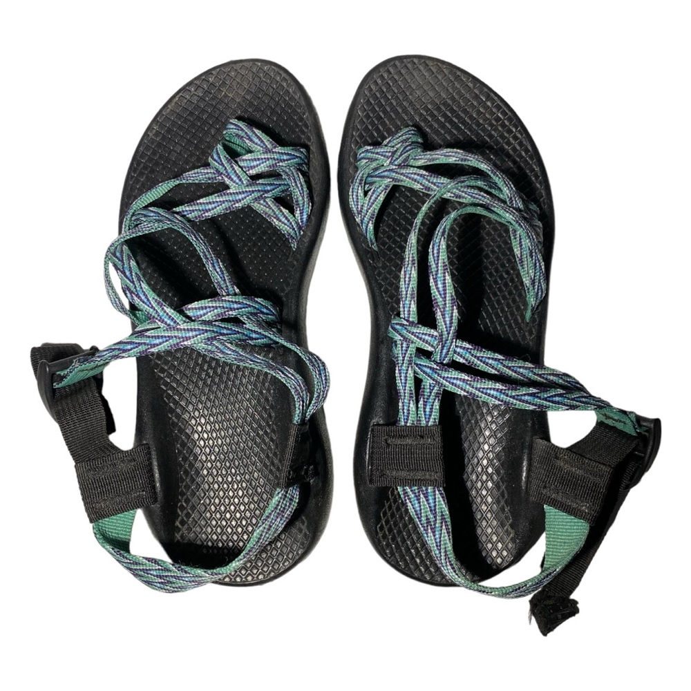 CHACO ZX/2 Women’s Sandal Size 6 Green Blue Strappy Comfort Hiking Beach Shoes